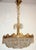 Metal Brass Crystal 24 Karat Gold Plated Five-Light Chandelier, 1970s For Sale - Image 7 of 11