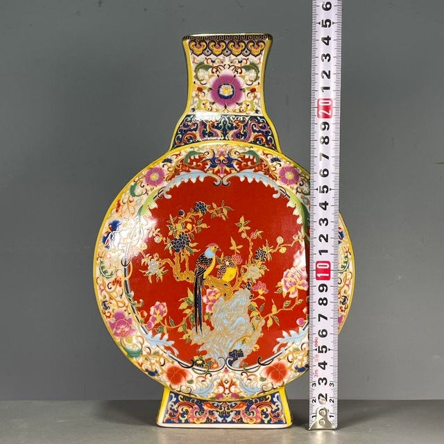 Dimensions: Height 28cm (11.02") x Width 22cm (8.66") Material: Glazed Porcelain, Famille Rose Enamel, Gilt accents Style:...