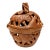 1970s Hand-Carved Openwork Wood Safari Animal Basket Sculpture For Sale