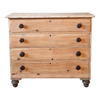 19thC English Pine Chest of Drawers For Sale