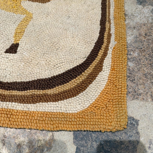 1950s Vintage Hand-Hooked Wool Equestrian Tapestry Evelyn Ackerman for Era Industries For Sale - Image 5 of 18
