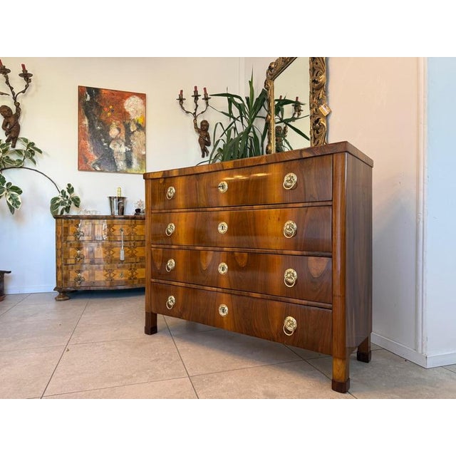 Original restored Biedermeier 4-drawer antique chest of drawers. Dimensions: Height x Width x Depth 104 x 128 x 46 cm....