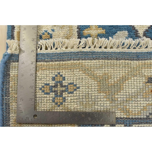 Oushak Runner 2’7” X 9’11” Blue Wool Tribal Hand-Knotted Oriental Rug For Sale - Image 13 of 13