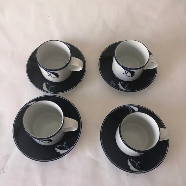 Dansk Designs Vintage Dansk International Nr Japan " Flora" Teacups & Saucers 8 Pieces For Sale - Image 4 of 6