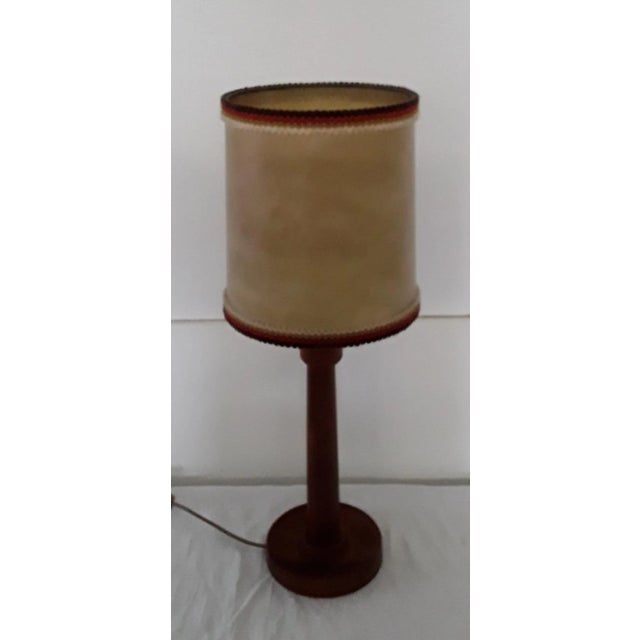Solid Teak Table Lamp, 1970s, in Good conditions. Designed 1970 to 1979 European Plug (up to 250V).The wiring of this item...