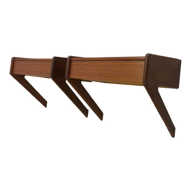 MidCentury Modern Danish Sigfred Omann Floating Nightstands in Teak