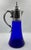 Art Nouveau Austrian Vintage Cobalt Blue Glass Jug For Sale - Image 3 of 11
