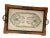 Vintage Wooden Frame Tray With Flowers Embroidered on Fabric For Sale - Image 13 of 13