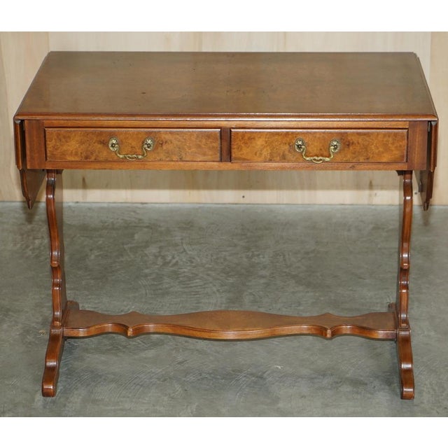 Hollywood Regency Vintage Burr Walnut Extending Coffee Table from Bevan Funnell For Sale - Image 3 of 18