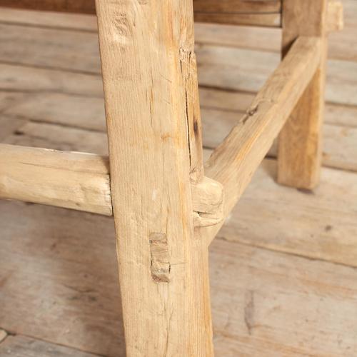 Wood Antique Rustic Elm Coffee Table, 1920s For Sale - Image 7 of 9