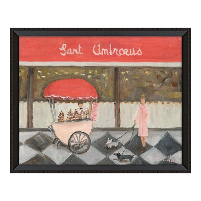 Sant Ambroeus by Alice Ford in Brimfield Black Frame, XS Art Print For Sale