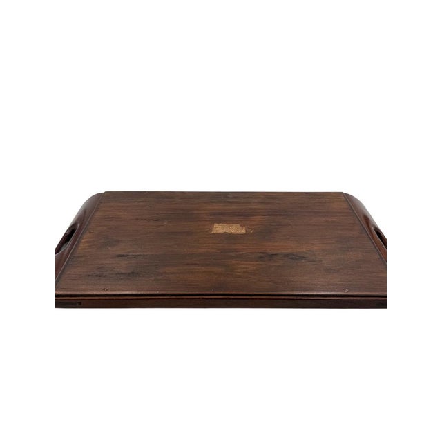 Wood Mid-Century Modern Inlaid Wood and Butterfly Wing Tray, Brazil, 1950s For Sale - Image 7 of 12