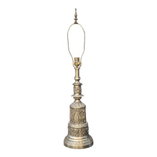 Mid-20th Century Gothic Revival Cathedral Cast Metal Figural Table Lamp For Sale