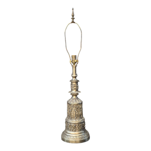 Mid-20th Century Gothic Revival Cathedral Cast Metal Figural Table Lamp