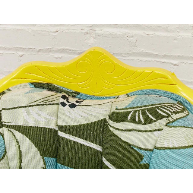 Antique Yellow Painted Wild Life Parlor Chair For Sale In Los Angeles - Image 6 of 12
