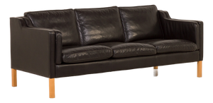 Black Leather Sofa from Stouby, Denmark, 1970s