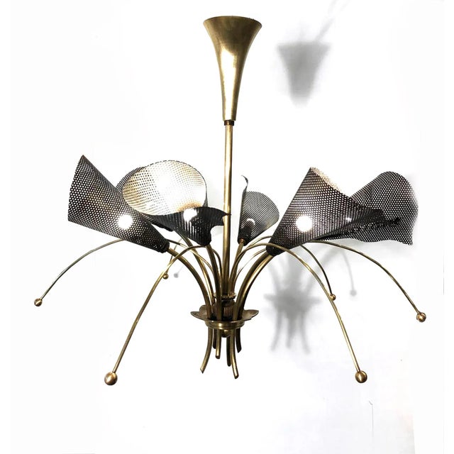 Perforated Iron & Brass Sconce, 1950s For Sale - Image 18 of 18