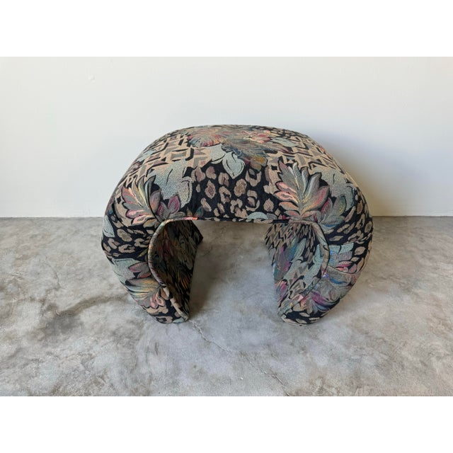 1980s Postmodern Waterfall Upholstered Bench For Sale - Image 10 of 10