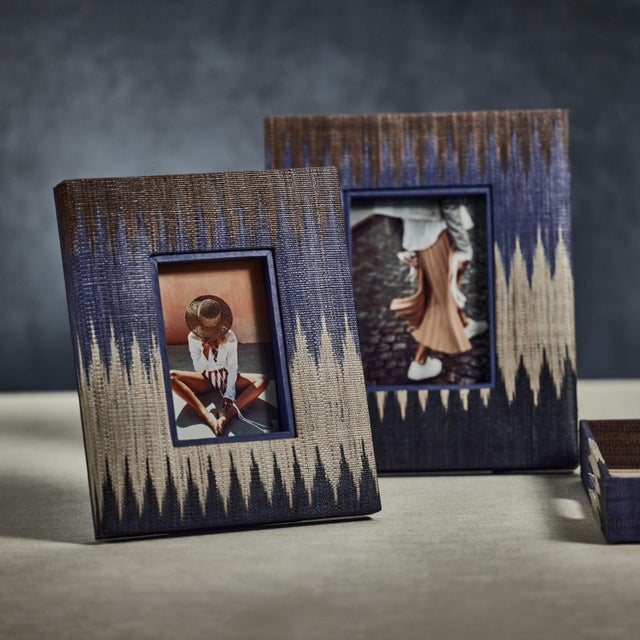 Our one-of-a-kind handmade ikat patterned photo frame brings ethnic flair to vanities, consoles, dressers and more. Show...