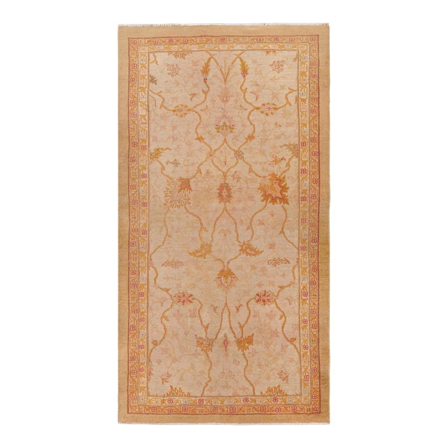 Antique Arts & Crafts Oushak Rug With Floral Patterns, From Rug & Kilim For Sale