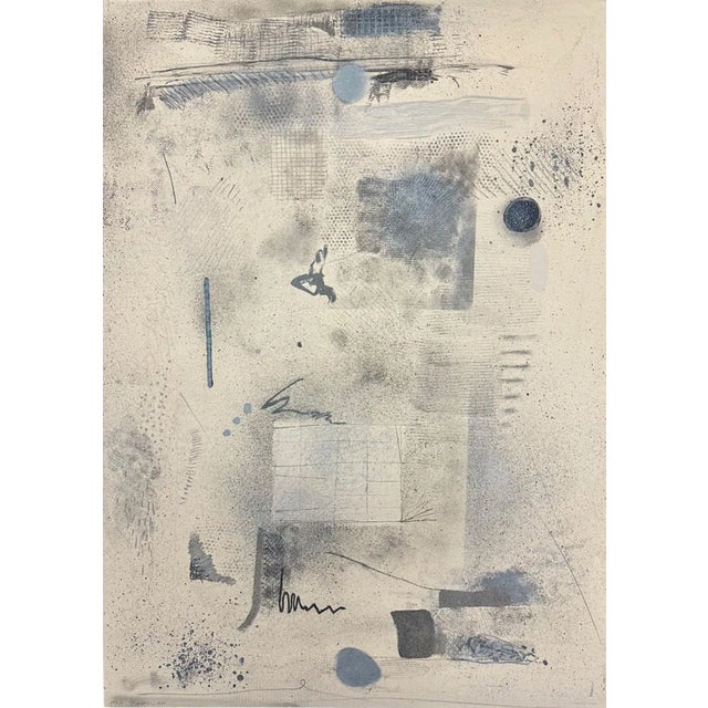 A 1980 color lithograph by the American Abstract Expressionist Robert Natkin (1930-2010). This abstract work features blue...