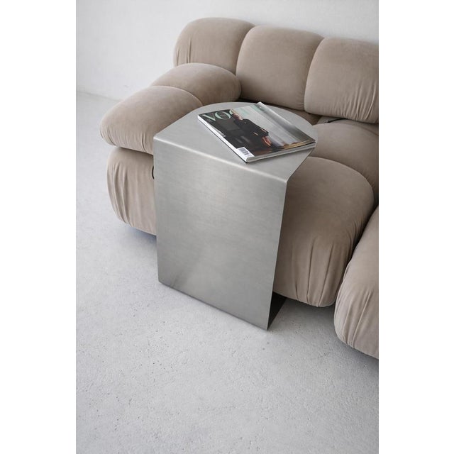 C Shaped Side Table in Stainless Steel by Veliento For Sale - Image 4 of 10