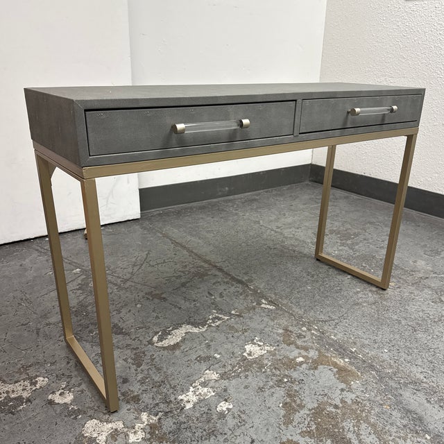 Modern Jamie Young Kain Faux Shagreen Console Table For Sale - Image 3 of 12