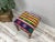 Ethnic Kilim Upholstered Padded Footstool For Sale In Raleigh - Image 6 of 9