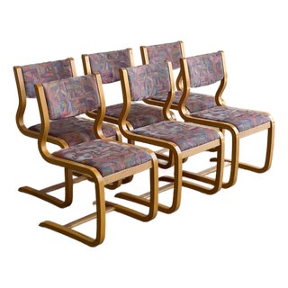 Mid 20th Century Set of 6 Magnus Olesen Danish Bentwood Dining Chairs Mid Century Modern For Sale