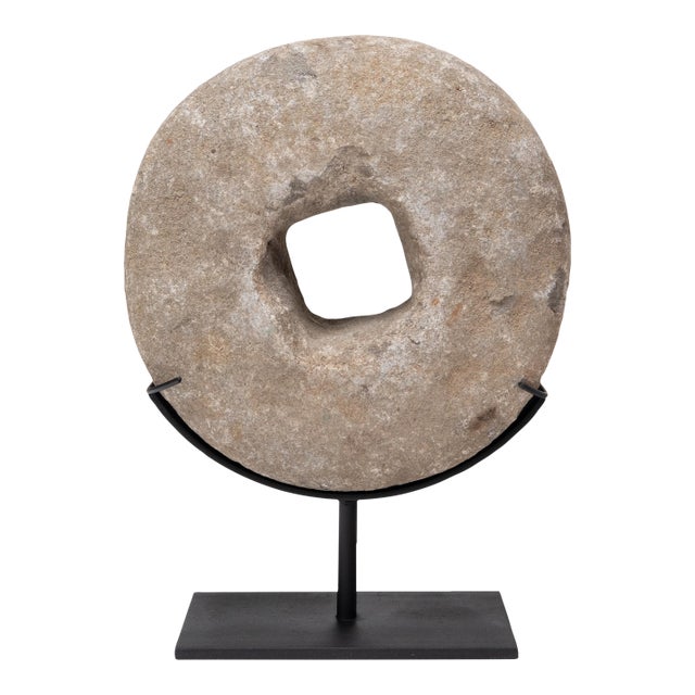 Chinese Prosperity Stone Disc, C. 1900 For Sale