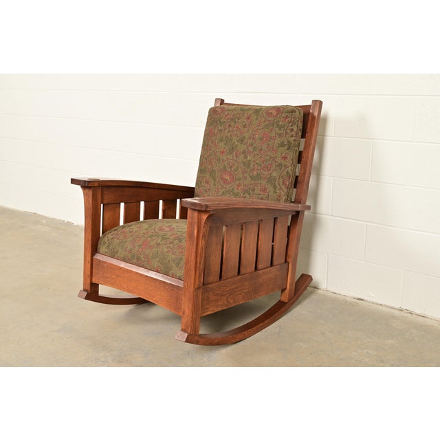 L. & J. G. Stickley Mission Oak Arts & Crafts Rocking Chair For Sale - Image 14 of 14