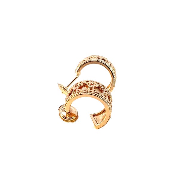 Early 21st Century Christian Dior Cannage Motif Huggie Earrings, Pair For Sale - Image 5 of 11