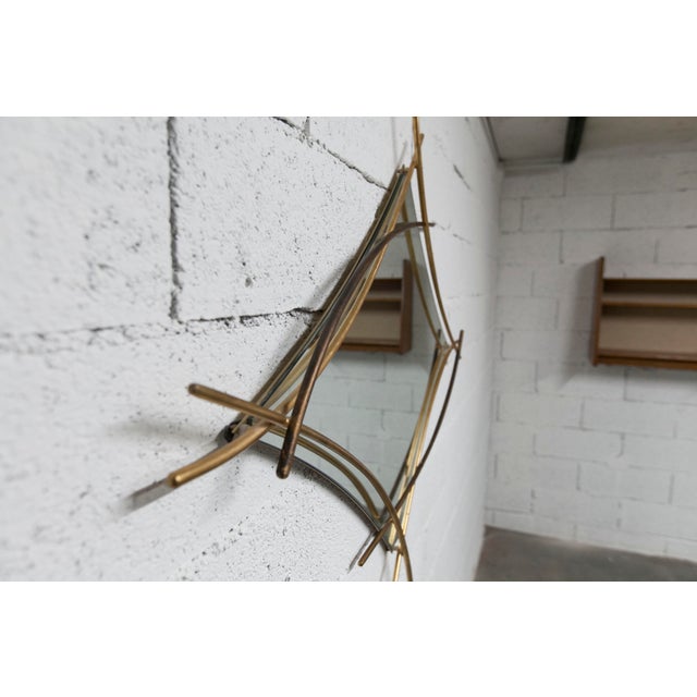 Sculptural Mirror in Two-Tone Golden Arches, France, 1970s For Sale - Image 10 of 18