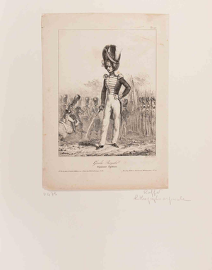 Auguste Raffet, Garde Royale, Régiment, Capitaine, Lithograph, 1828