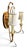 1990s Mid-Century Modern Gold Leaf 2-Light Crystal Wall Sconce For Sale - Image 4 of 14