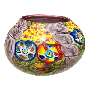 Late 20th Century Murano Millefiori Art Glass Vase