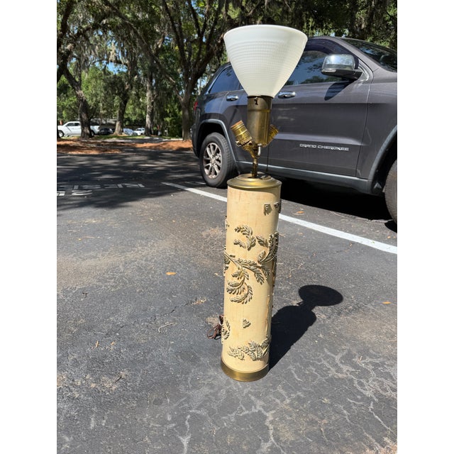 Antique Wallpaper Roll Lamp For Sale - Image 4 of 5