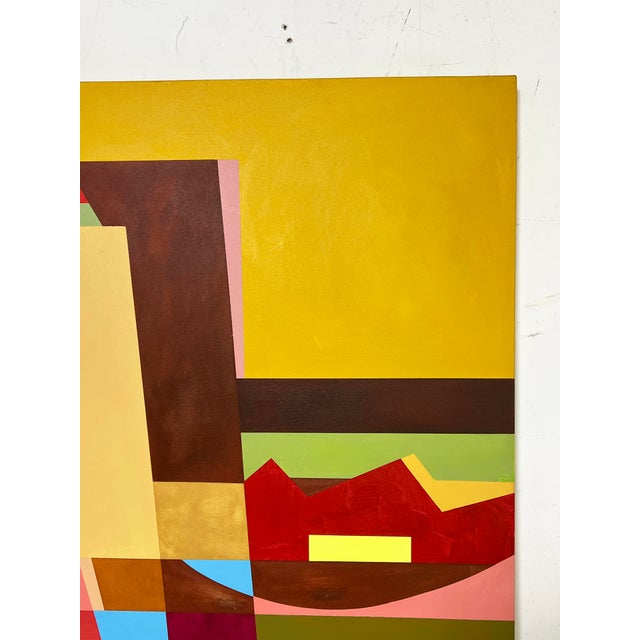 Postmodern Geometric Abstract Canvas by African American DC Artist Curtis Woody For Sale - Image 4 of 9