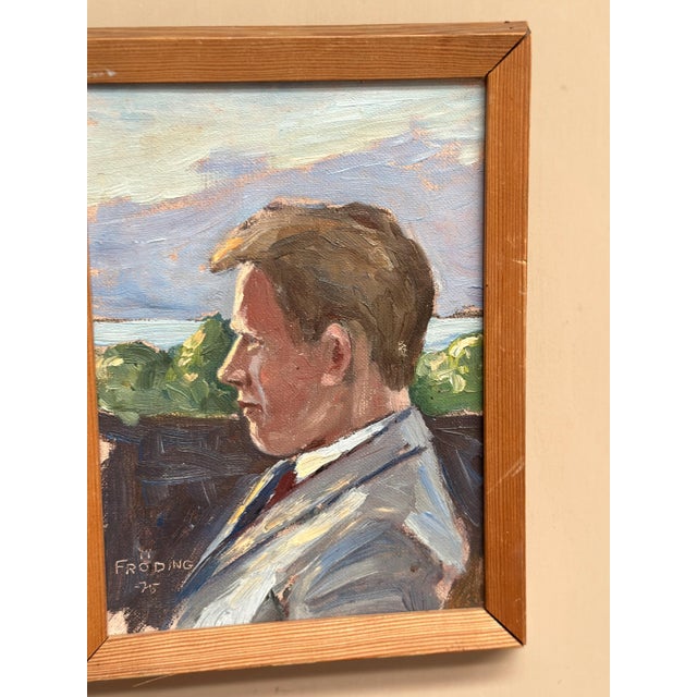 Fröding, Portrait, 1975, Oil on Canvas, Framed For Sale - Image 10 of 18