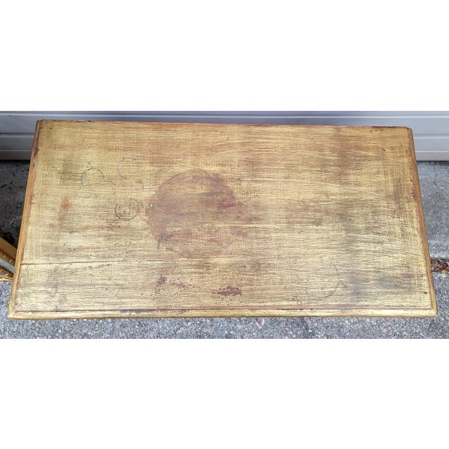 Gold Vintage Labarge Hollywood Regency Venetian Style Giltwood Mirror and Console For Sale - Image 8 of 12