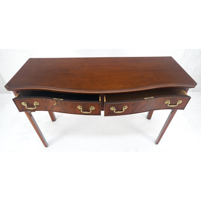 Council Flame Mahogany Two Drawers Console Table Server MINT For Sale - Image 11 of 17