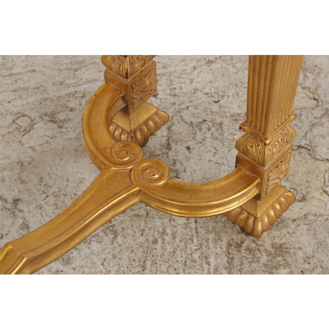 Rococo Style Gilt & Gold Marble Top Console Table For Sale - Image 4 of 18