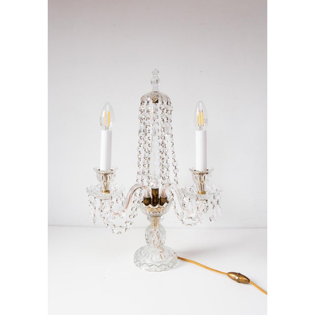 Czech Crystal Girandole Table Lamp, 1970s For Sale - Image 10 of 10