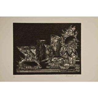 Armando Buratti, Shells and Vases, Etching, 1965 For Sale