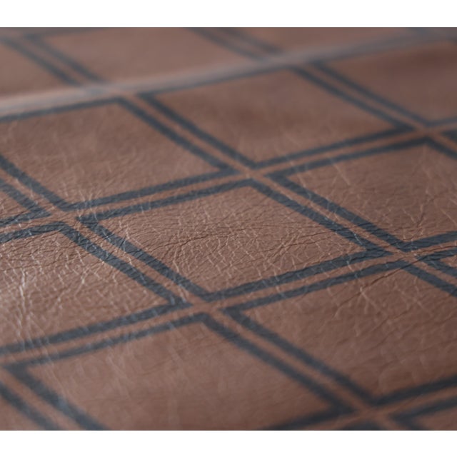 Brown Luxury Brown Leather Geometric Throw Pillow 16x24 | Handmade Modern Designer Lumbar Cushion For Sale - Image 8 of 8