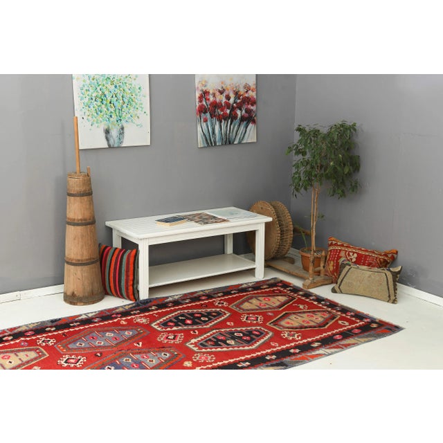 Mid 20th Century Vintage Turkish Wool Kilim Rug For Sale In Los Angeles - Image 6 of 7