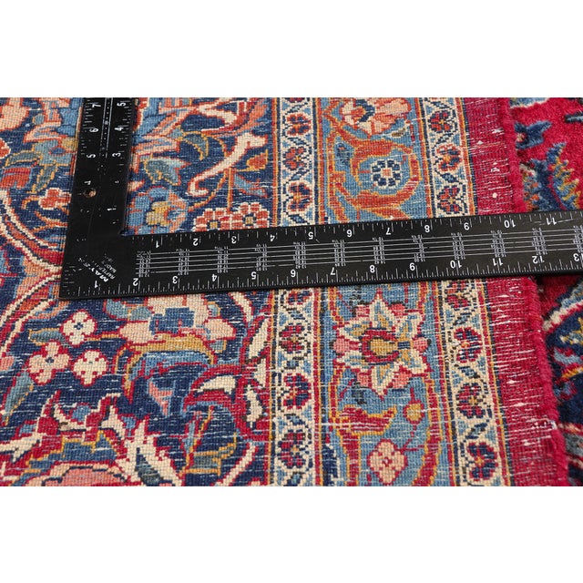 Textile Antique Persian Kashan Rug, 11'01 X 16'01 For Sale - Image 7 of 10