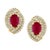 3.5 Carat Oval Natural Ruby & 1.2 Ct Diamond Stud Earrings 14 Karat Yellow Gold For Sale - Image 18 of 18