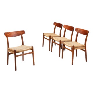 CH23 Dining Chairs by Hans J. Wegner for Carl Hansen & Søn, 1960s, Set of 4 For Sale