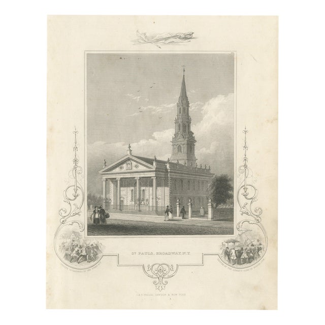 A. J. Davis, St. Pauls Chapel, 1850, Paper For Sale